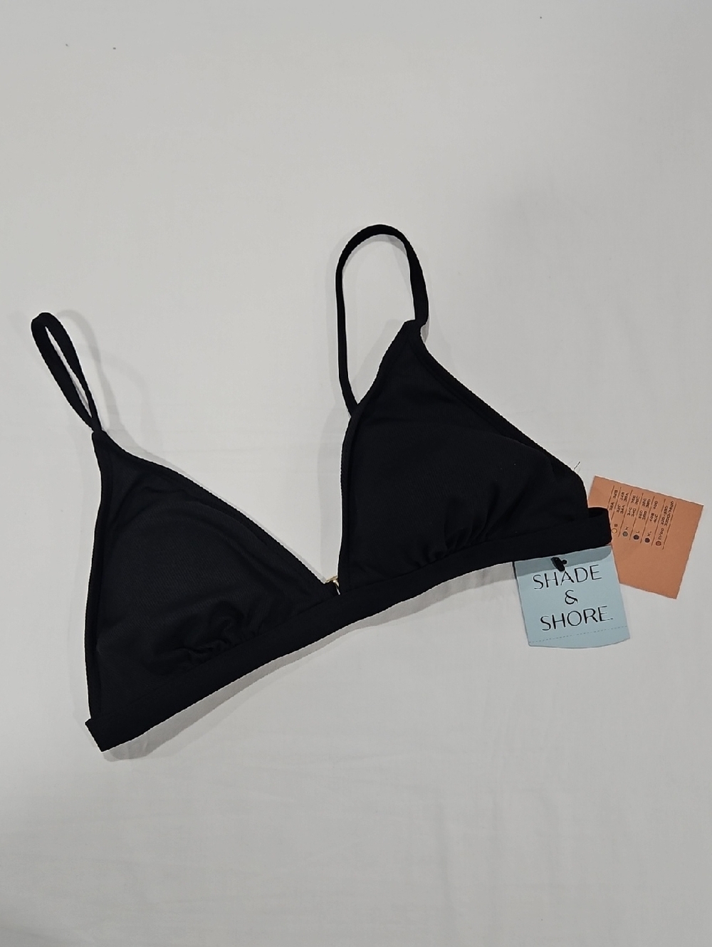 Shade & Shore Black Minimal Triangle Swim Top